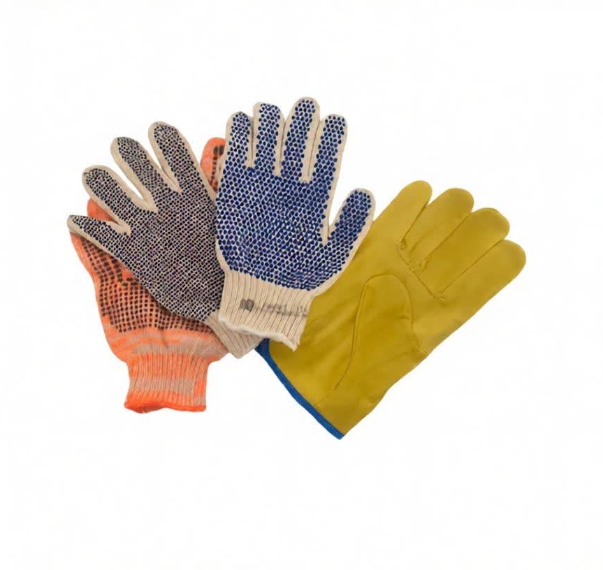 Guantes tejidos y de cuero